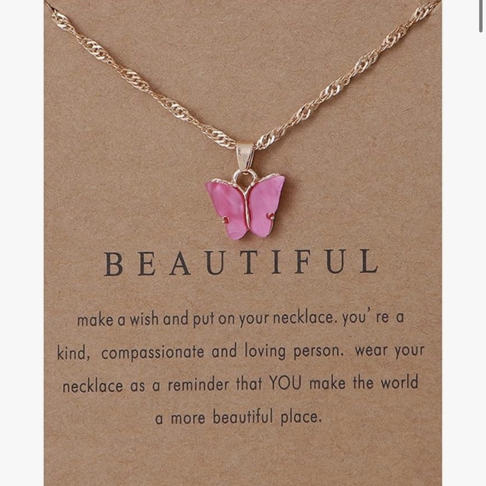 Chic Nation Rose Butterfly Necklace